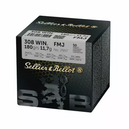S&B .308 Win. FMJ 11,7g - .308 Winchester kiväärinpatruunat - 8590690331581 - 1
