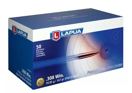 Lapua .308 Win. Scenar GB422 10,85 g - .308 Winchester kiväärinpatruunat - 6418267101622 - 1