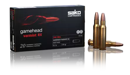 Sako .308 Win. SP Gamehead Varmint RX 8,4 g - .308 Winchester kiväärinpatruunat - 6438053134832 - 1