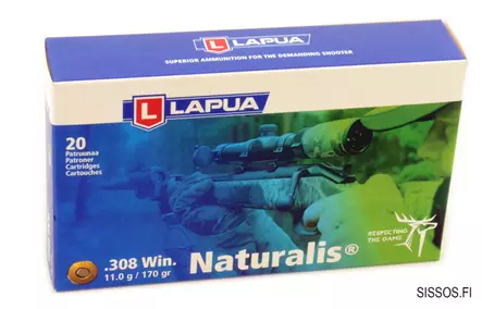 Lapua .308 Win. N558 Naturalis 11,0 g - .308 Winchester kiväärinpatruunat - 6418267103466 - 2
